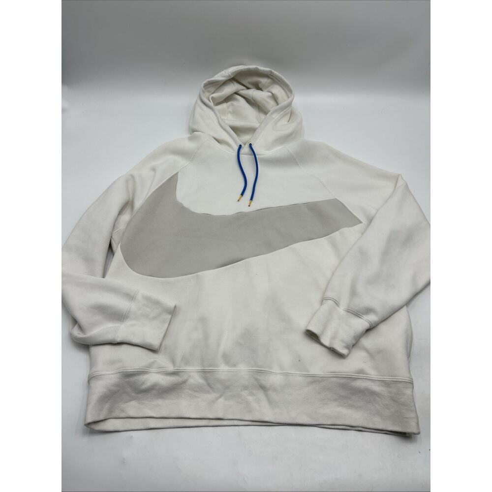 Nike Sportswear Big Swoosh Tech Fleece Pullover Hoodie White DD8222-133 size XL